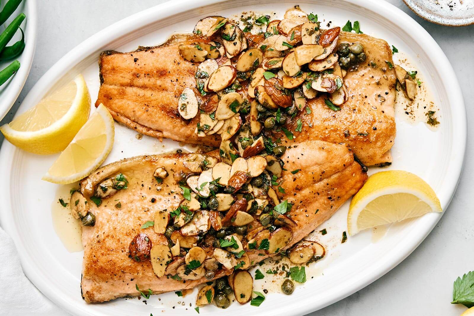Trout Amandine with almond brown butter