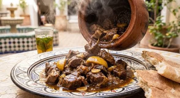 Marrakchi beef tanjia served with preserved lemon