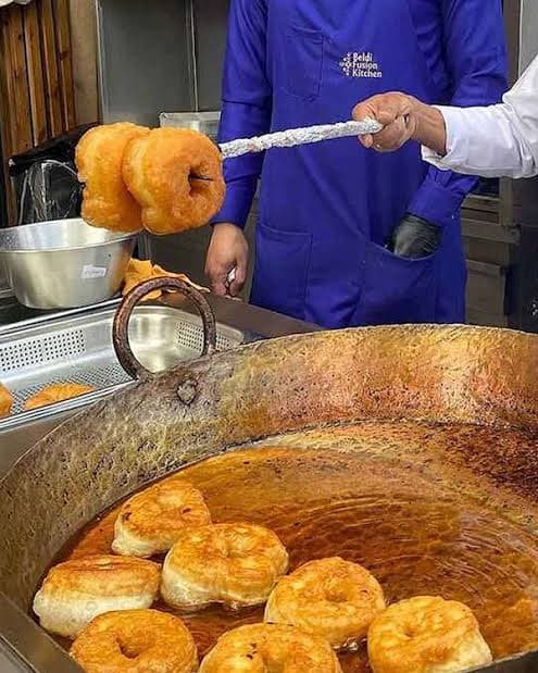 Freshly fried Moroccan sfenj donuts